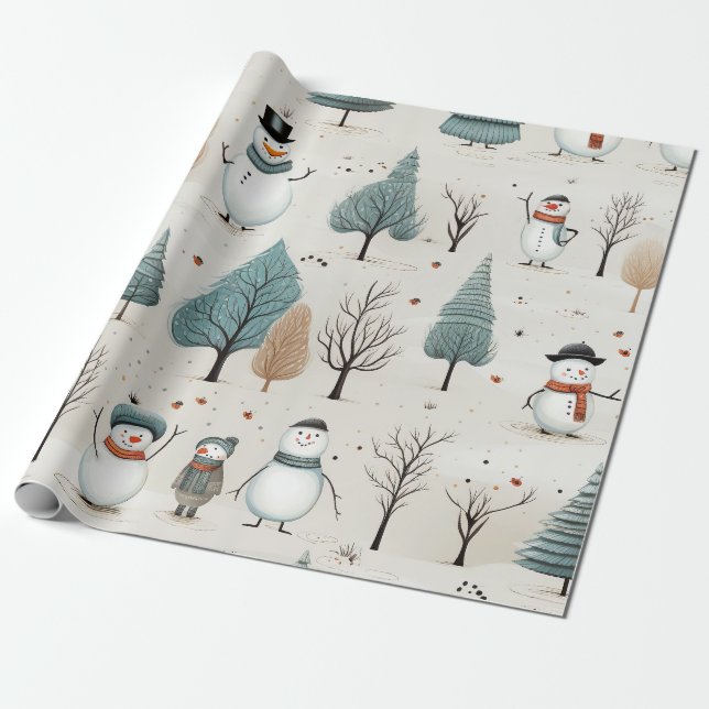 "Snowmen" Geschenkpapier (Ungerollt)