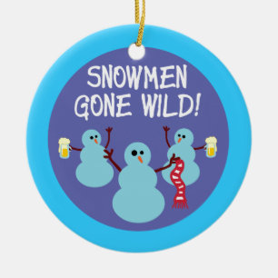 Snowmen Gone Wild Keramikornament