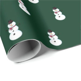 Snowmen Grüne Weihnachten Geschenkpapier
