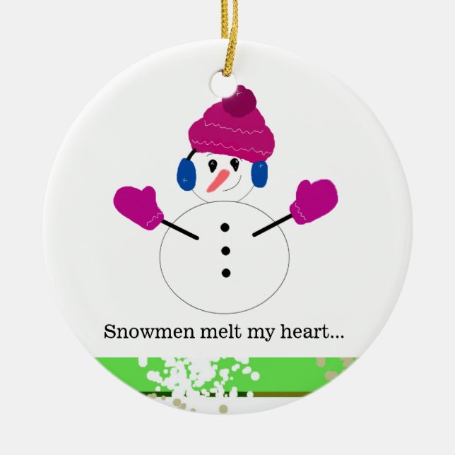 Snowmen Melt Keramikornament (Vorne)