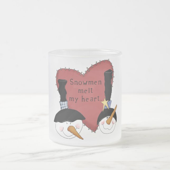Snowmen Melt mein Herz Tshirts und Geschenke Mattglastasse (Mittel)