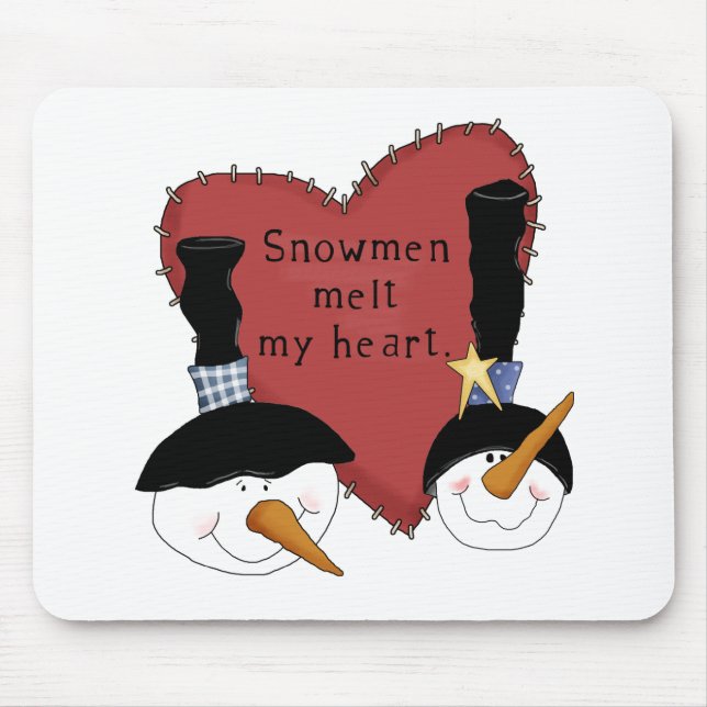 Snowmen Melt mein Herz Tshirts und Geschenke Mousepad (Vorne)