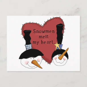 Snowmen Melt mein Herz Tshirts und Geschenke Postkarte