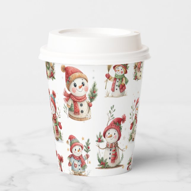 Snowmen Paper cup Pappbecher (Vorderseite)
