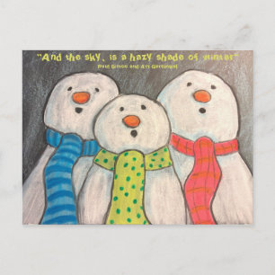 Snowmen Postcard leerback Postkarte