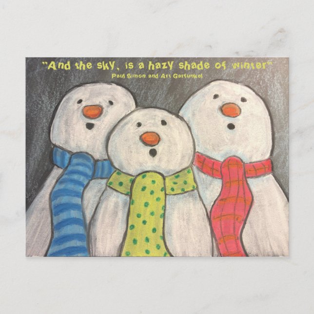 Snowmen Postcard leerback Postkarte (Vorderseite)