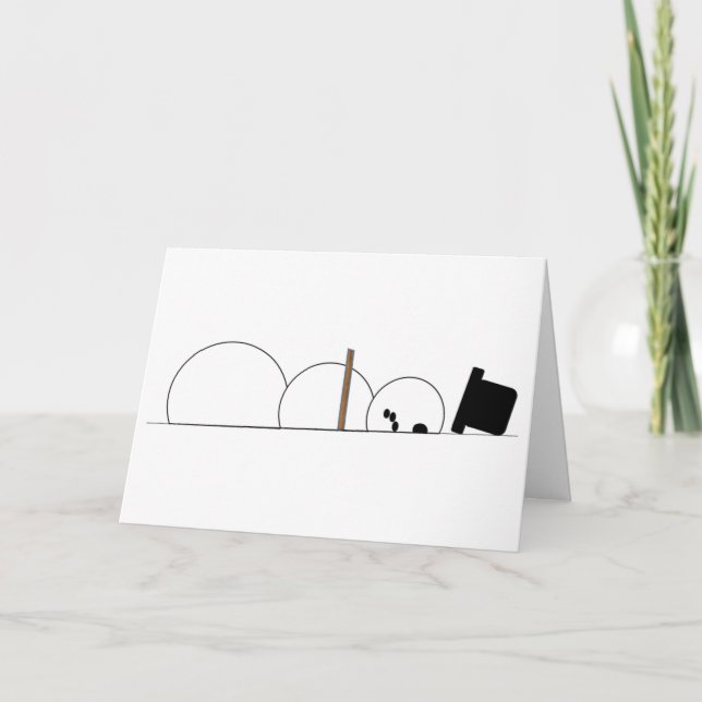 Snowmen Push Ups Feiertagskarte (Vorderseite)