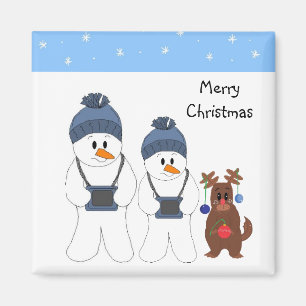 Snowmen & Rentier Magnet