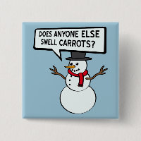 Snowmen riecht Carrots Funny Button