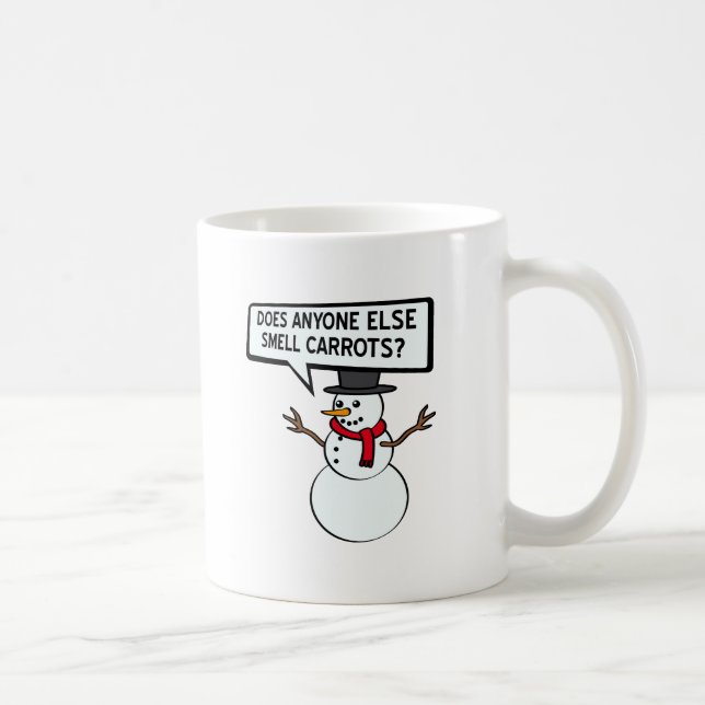 Snowmen riecht Carrots Funny Mug Tasse (Rechts)