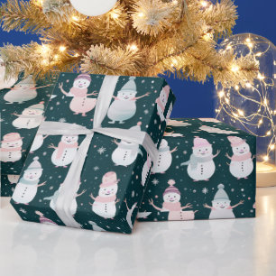 Snowmen Schneeflocken Moderne Weihnachten Geschenkpapier