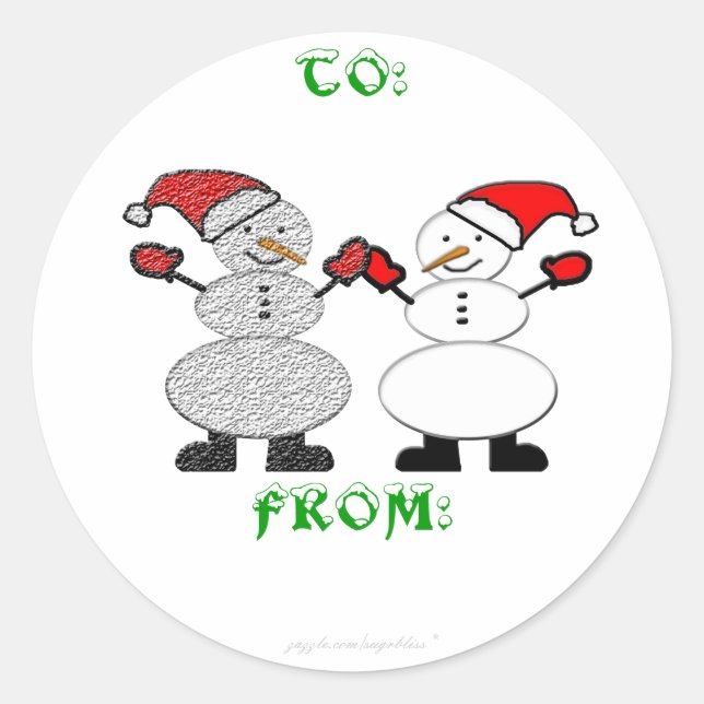 Snowmen Sticker Tag (Vorderseite)