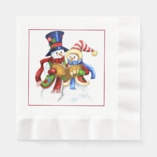Snowmen Weihnachtsbuch Napkins Serviette