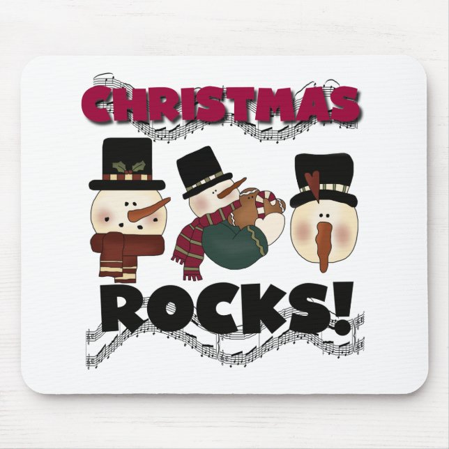 Snowmen Weihnachtsrocks Mousepad (Vorne)