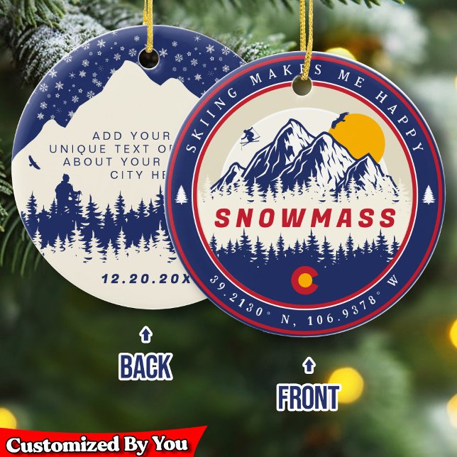 Snowmesse Colorado Flag Berg Skigebiet Souvenir Keramik Ornament (Von Creator hochgeladen)
