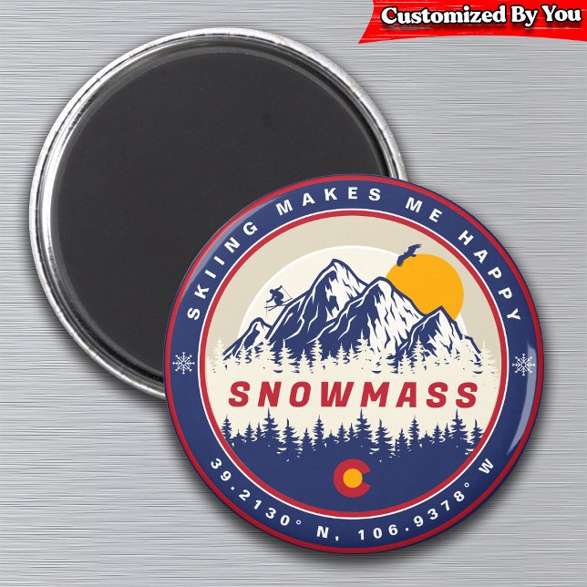 Snowmesse Colorado Flag Berg Skigebiet Souvenir Magnet (Von Creator hochgeladen)