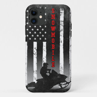 SNOWMOBILE AMERIKANISCHE FLAGGE SCHWARZER Schlitte Case-Mate iPhone Hülle
