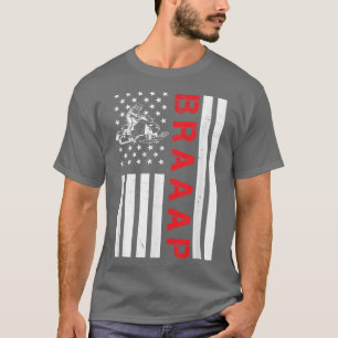 Snowmobile Braaap Amerikanische Flagge Flag Schnee T-Shirt