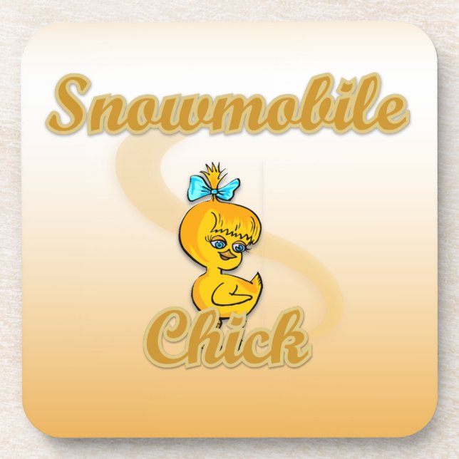 Snowmobile Chick Untersetzer (Vorderseite)