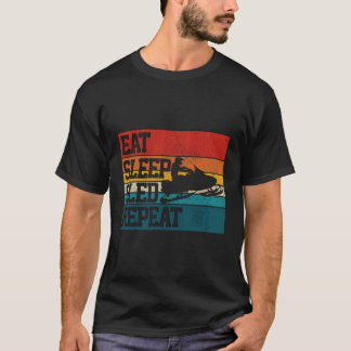 Snowmobile Eat Sleep Sled Wiederholung Funny Vinta T-Shirt