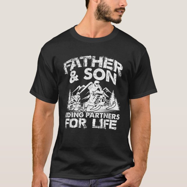 Snowmobile Father And Son Riding Partners Snowmobi T-Shirt (Vorderseite)