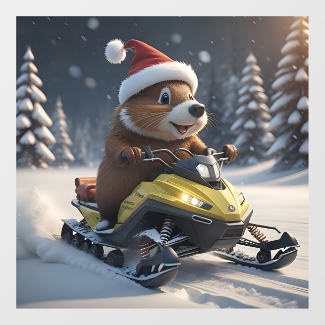 Snowmobile Fensterklammer Fensteraufkleber (Blatt)