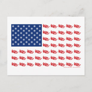 Snowmobile Flag Postkarte