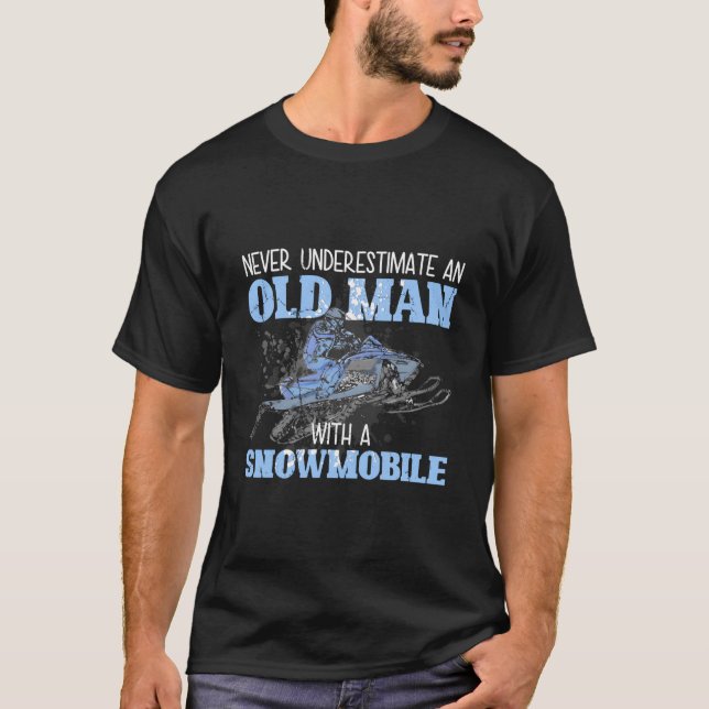 Snowmobile Gear Old Beard Snowmobile Helmet Snowmo T-Shirt (Vorderseite)