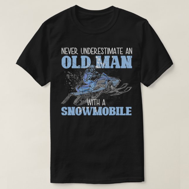 Snowmobile Geber Alter Mann Bart Snowmobile Helm S T-Shirt (Design vorne)