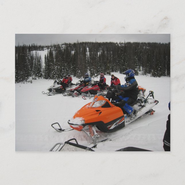Snowmobile Group Ride Postkarte (Vorderseite)