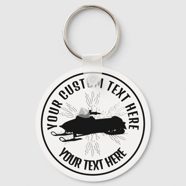 Snowmobile Icon Custom Schlüsselanhänger (Vorderseite)