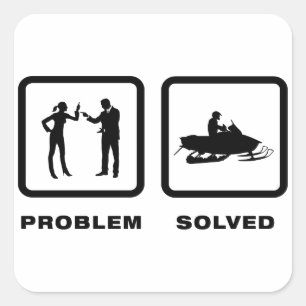 Snowmobile-Liebhaber Quadratischer Aufkleber