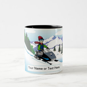 Snowmobile - Männlicher Cartoon von PrintedPerfect Zweifarbige Tasse