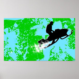 Snowmobile. Pulverspur Poster