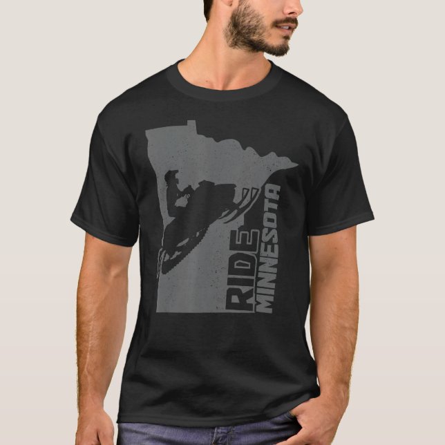 Snowmobile Ride Minnesota Schneemobil Schlitten T-Shirt (Vorderseite)