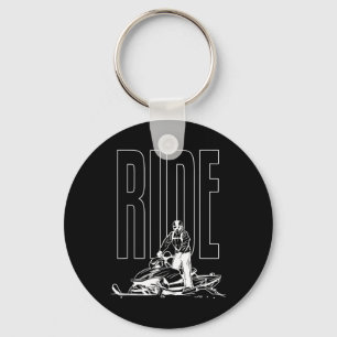 Snowmobile Ride Motor Schlitten Snowmobiling Winte Schlüsselanhänger