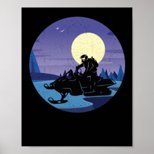 Snowmobile snowmobile landscape poster