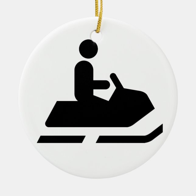 Snowmobile-Symbol-Verzierung Keramik Ornament (Vorne)