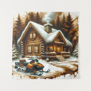 Snowmobile Tapestry Wandteppich