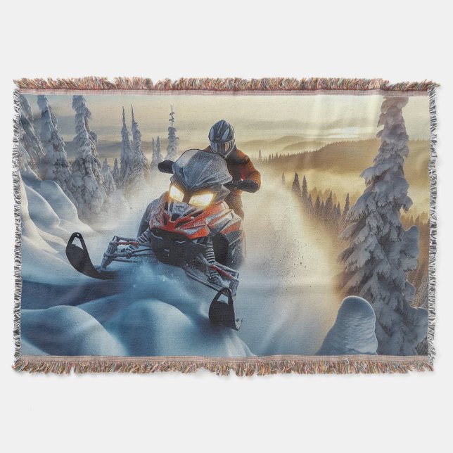 Snowmobile Throw Blanket Decke (Vorderseite)