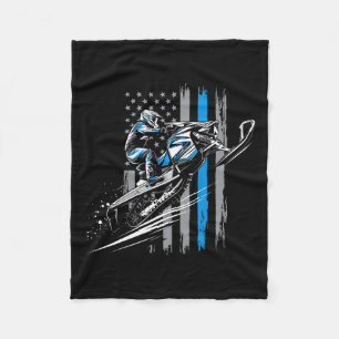 Snowmobile USA Flaggen Wintersport Snowmobile Ridi Fleecedecke