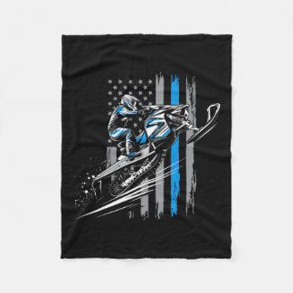 Snowmobile USA Flaggen Wintersport Snowmobile Ridi Fleecedecke