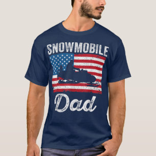 Snowmobile Vater Amerikanische Flagge Funny Snowmo T-Shirt