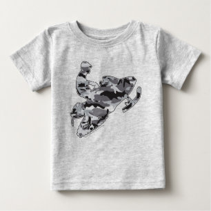 Snowmobiler in Gray Camouflage Baby T-shirt