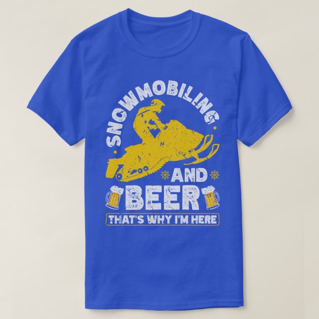 Snowmobiling Bier Drinks Männer Schlitten T-Shirt (Design vorne)
