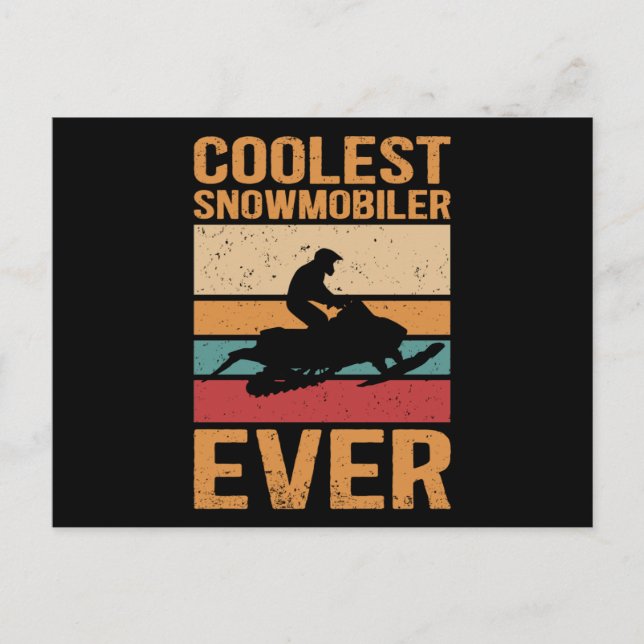 Snowmobiling Coolest Snowmobiler Postkarte (Vorderseite)