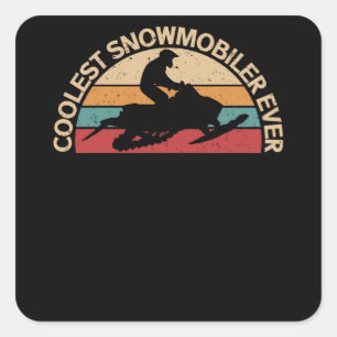 Snowmobiling Coolest Snowmobiler Quadratischer Aufkleber