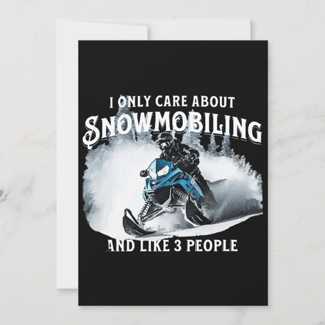 Snowmobiling Funny Snowmobile Einladung (Vorderseite)