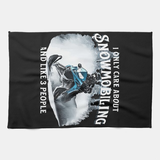 Snowmobiling Funny Snowmobile Geschirrtuch (Horizontal)