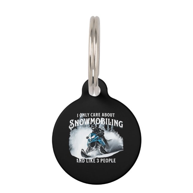 Snowmobiling Funny Snowmobile Haustiermarke (Vorderseite)